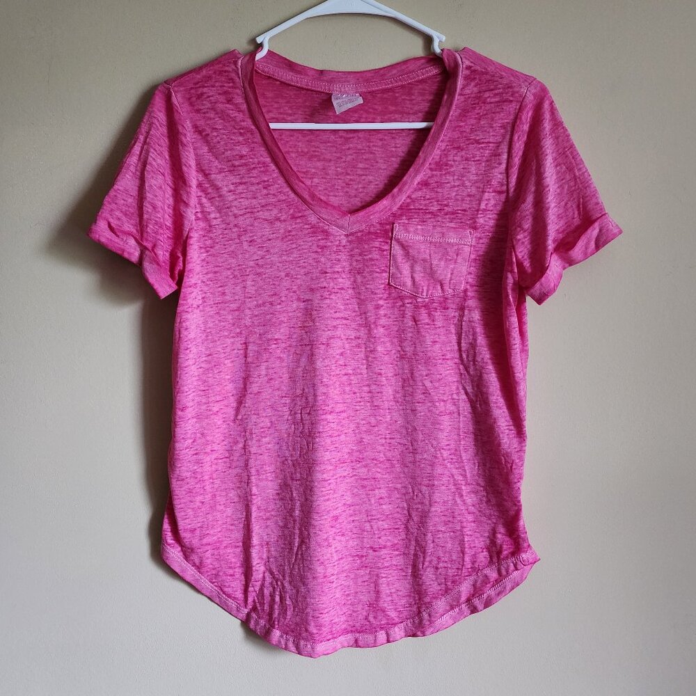 No Boundaries Burnout T-Shirt Pink Size Juniors Small (3-5)